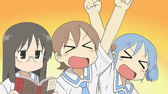 Nichijou, anime girls, school uniforms, SD Desktop Wallpaper
