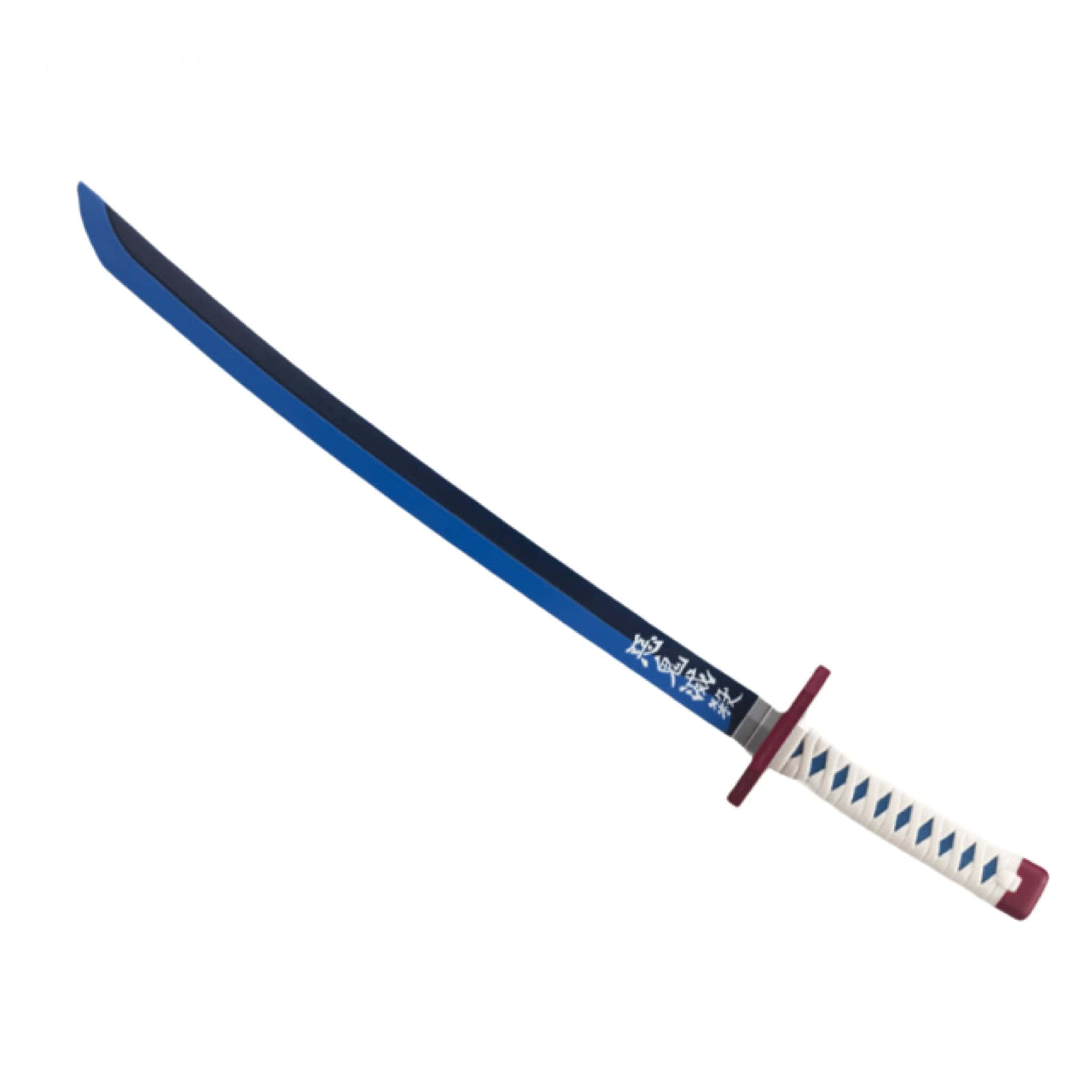 Nichirin Blades, blue and black katana, white and blue wrapped hilt, Full HD Desktop Wallpaper