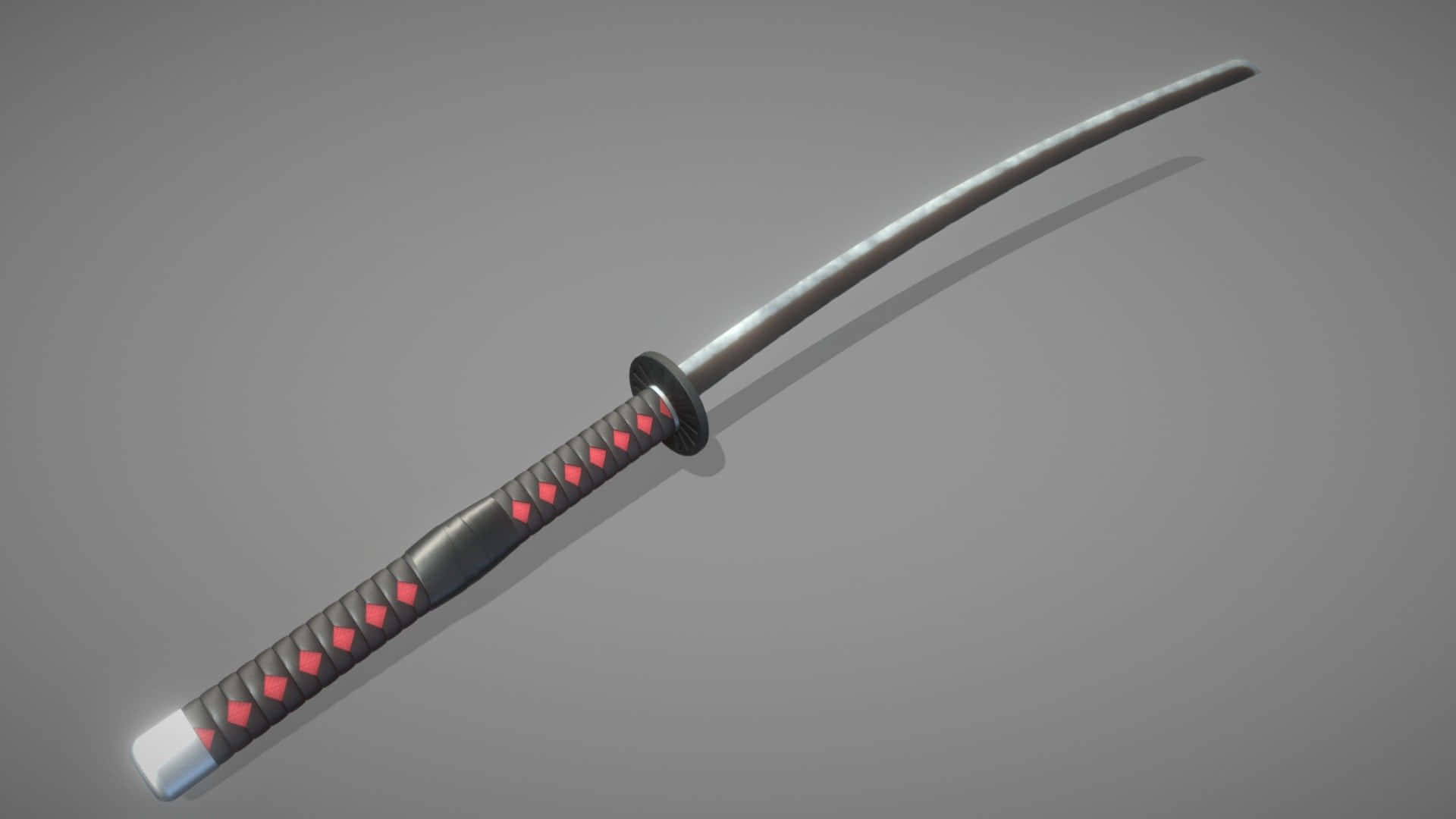 Nichirin Blades, black textured grip, red diamond patterns, Full HD Desktop Wallpaper