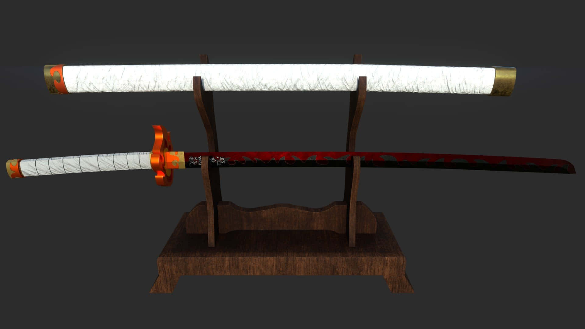 Nichirin Blades, katana, red blade, Full HD Desktop Wallpaper