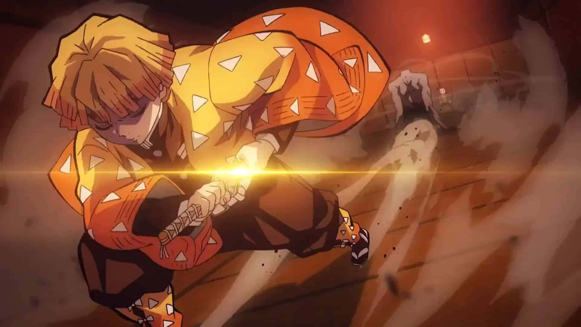 Nichirin Blades, orange and yellow armor, glowing sword, Full HD Desktop Wallpaper