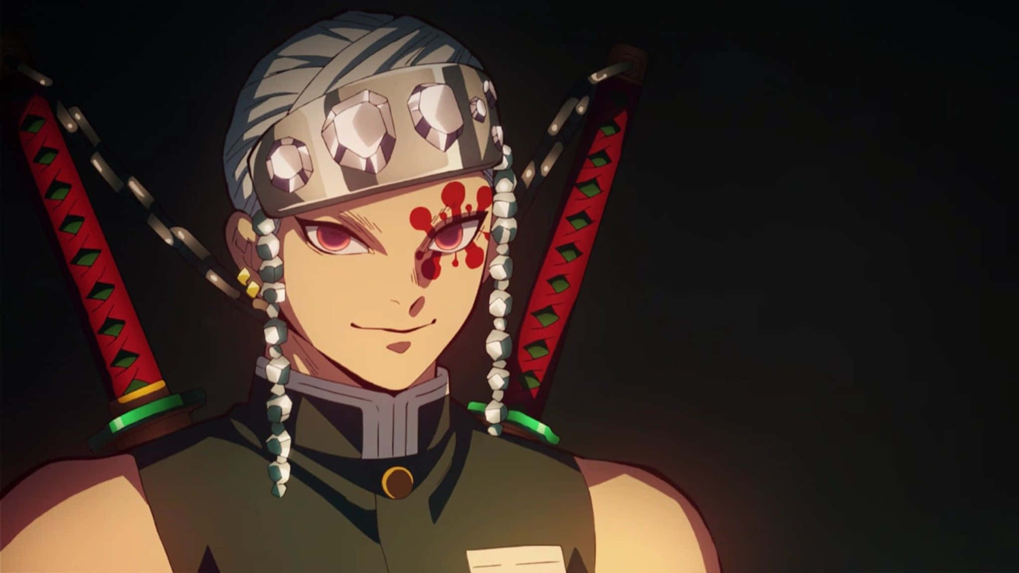 Nichirin Blades, red eyes, headband, Full HD Desktop Wallpaper