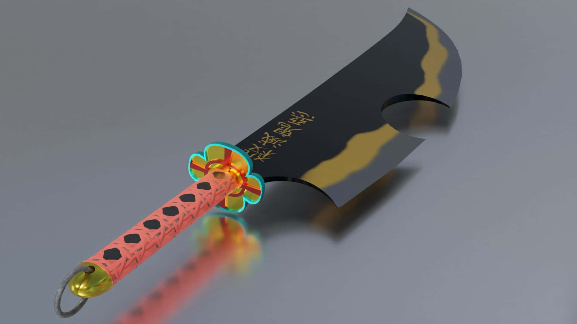 Nichirin Blades, black blade, gold edge, Full HD Desktop Wallpaper