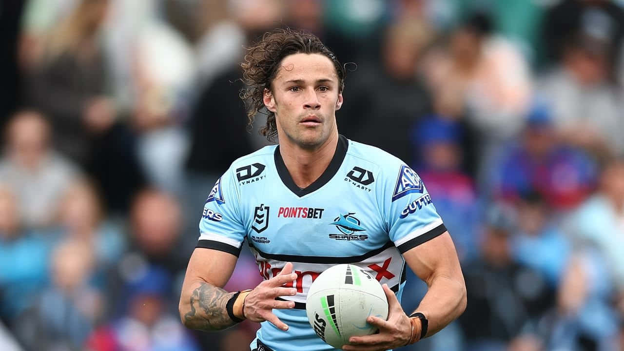 Nicho Hynes, light blue jersey, white ball, HD Desktop Wallpaper