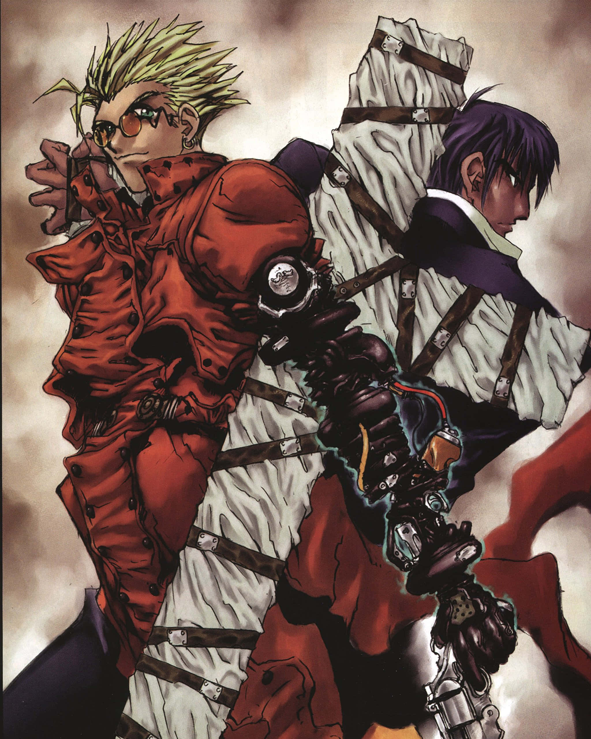 Nicholas D Wolfwood, red coat, goggles, 2K Phone Wallpaper