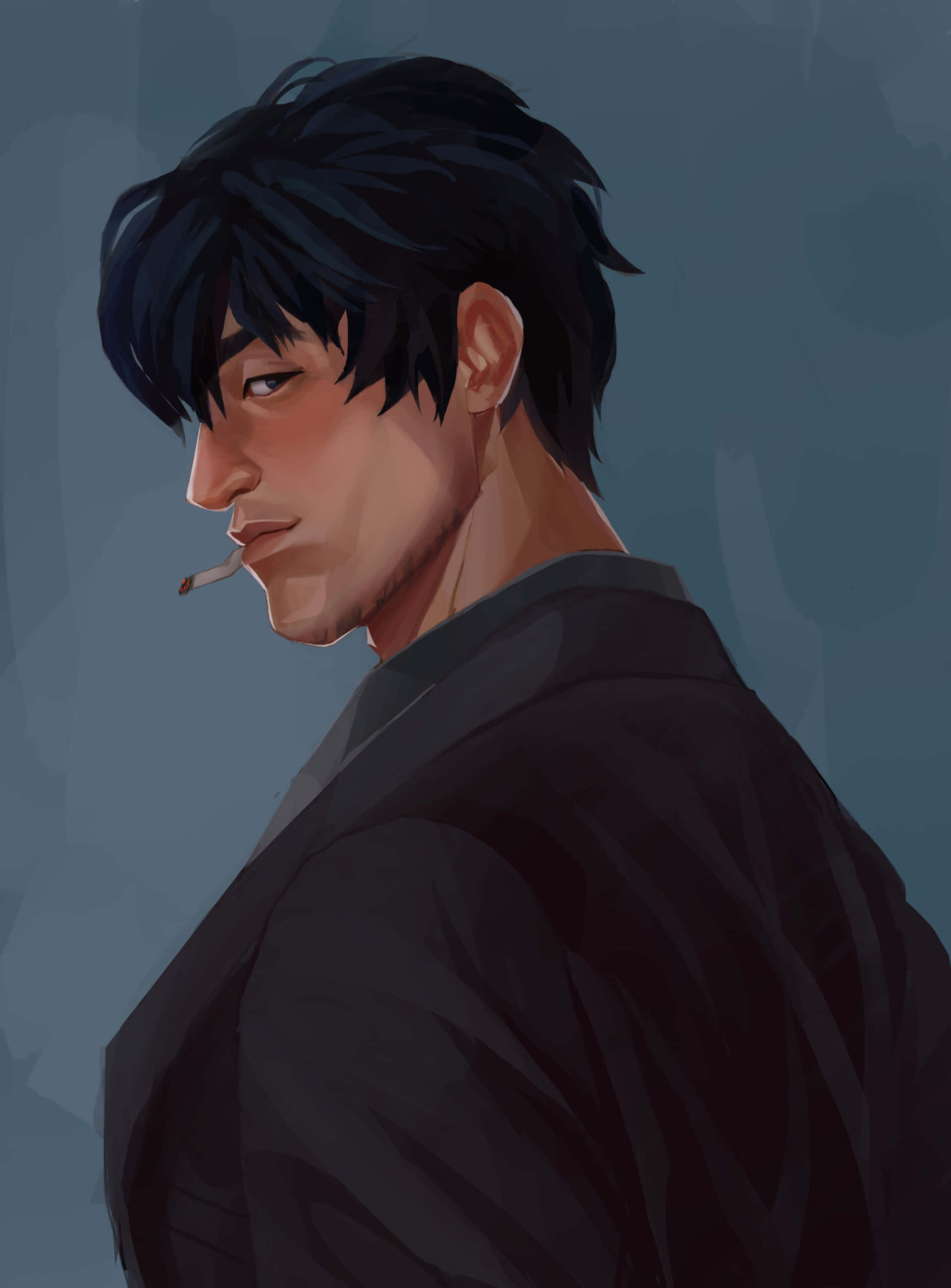 Nicholas D Wolfwood, cigarette, profile, 2K Phone Wallpaper