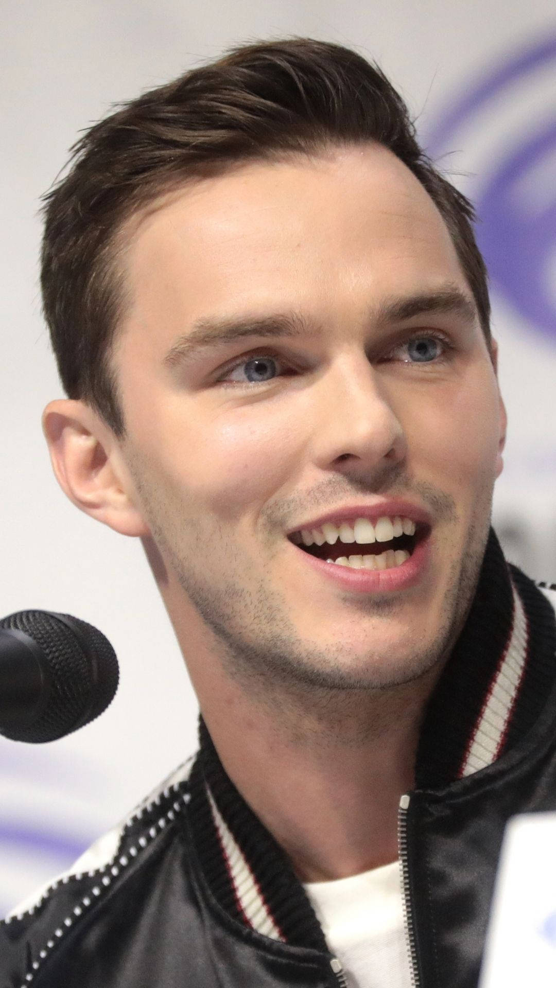 Nicholas Hoult, blue eyes, short brown hair, Full HD Phone Wallpaper