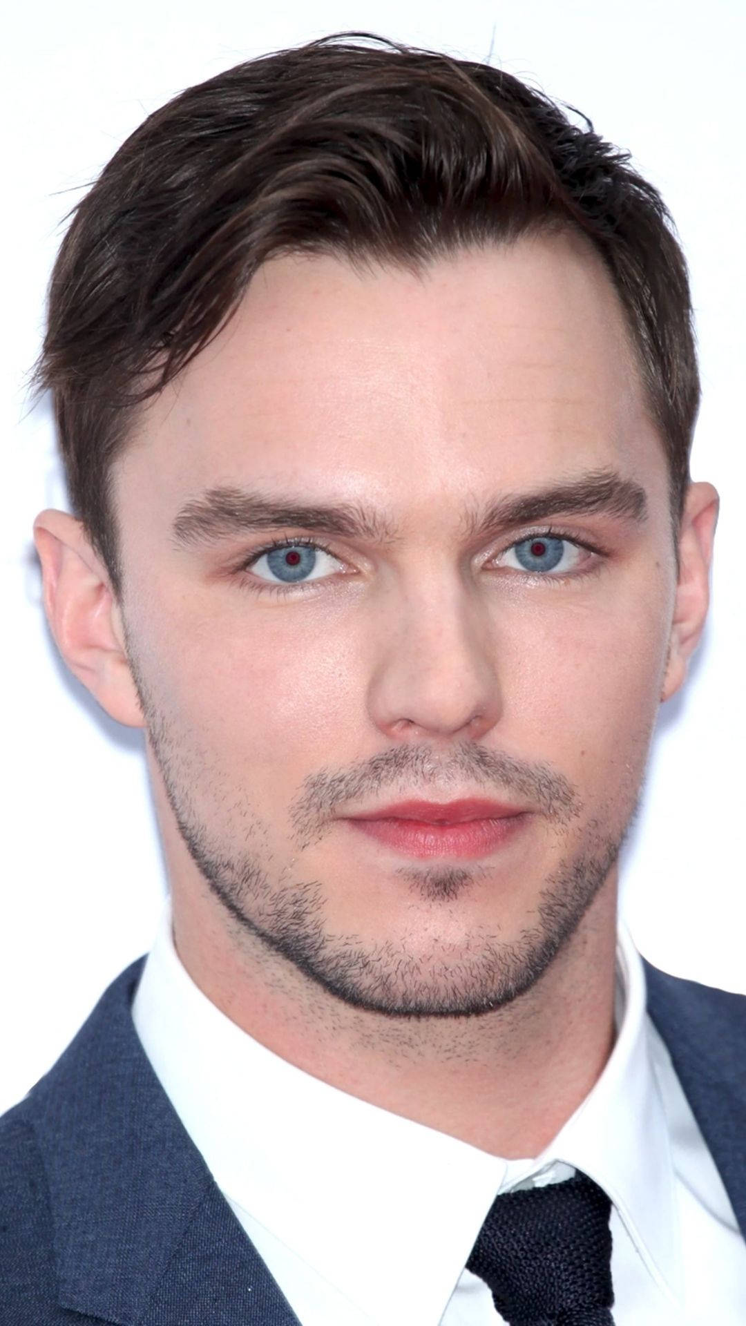 Nicholas Hoult, blue eyes, dark hair, Full HD Phone Wallpaper