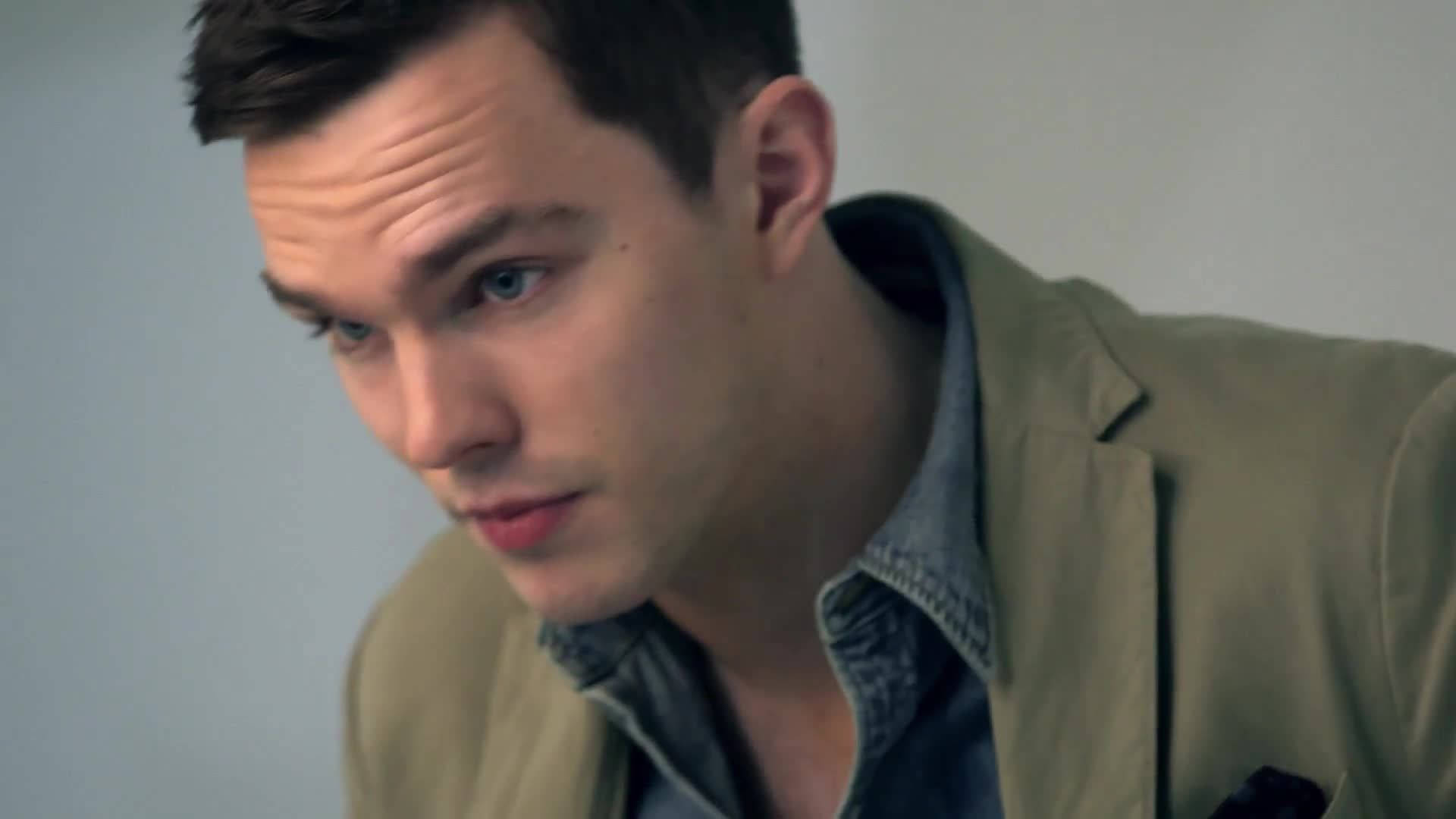 Nicholas Hoult, intense blue eyes, furrowed brow, Full HD Desktop Wallpaper