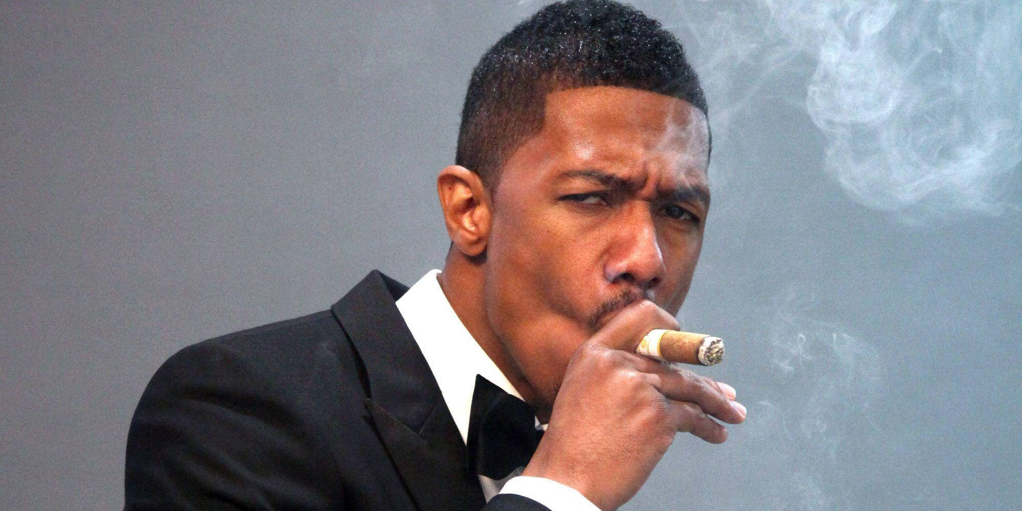 Nick Cannon, black tuxedo, cigar, Full HD Desktop Wallpaper