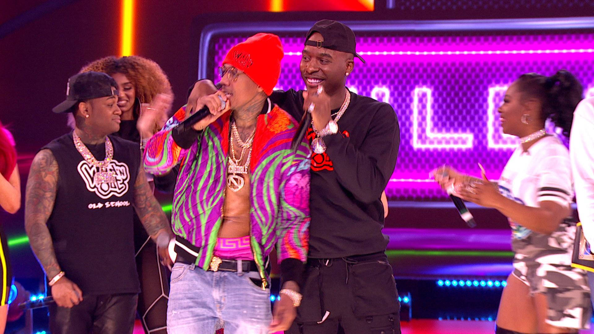 Nick Cannon, neon lights, glowing LED backdrop, Full HD Desktop Wallpaper