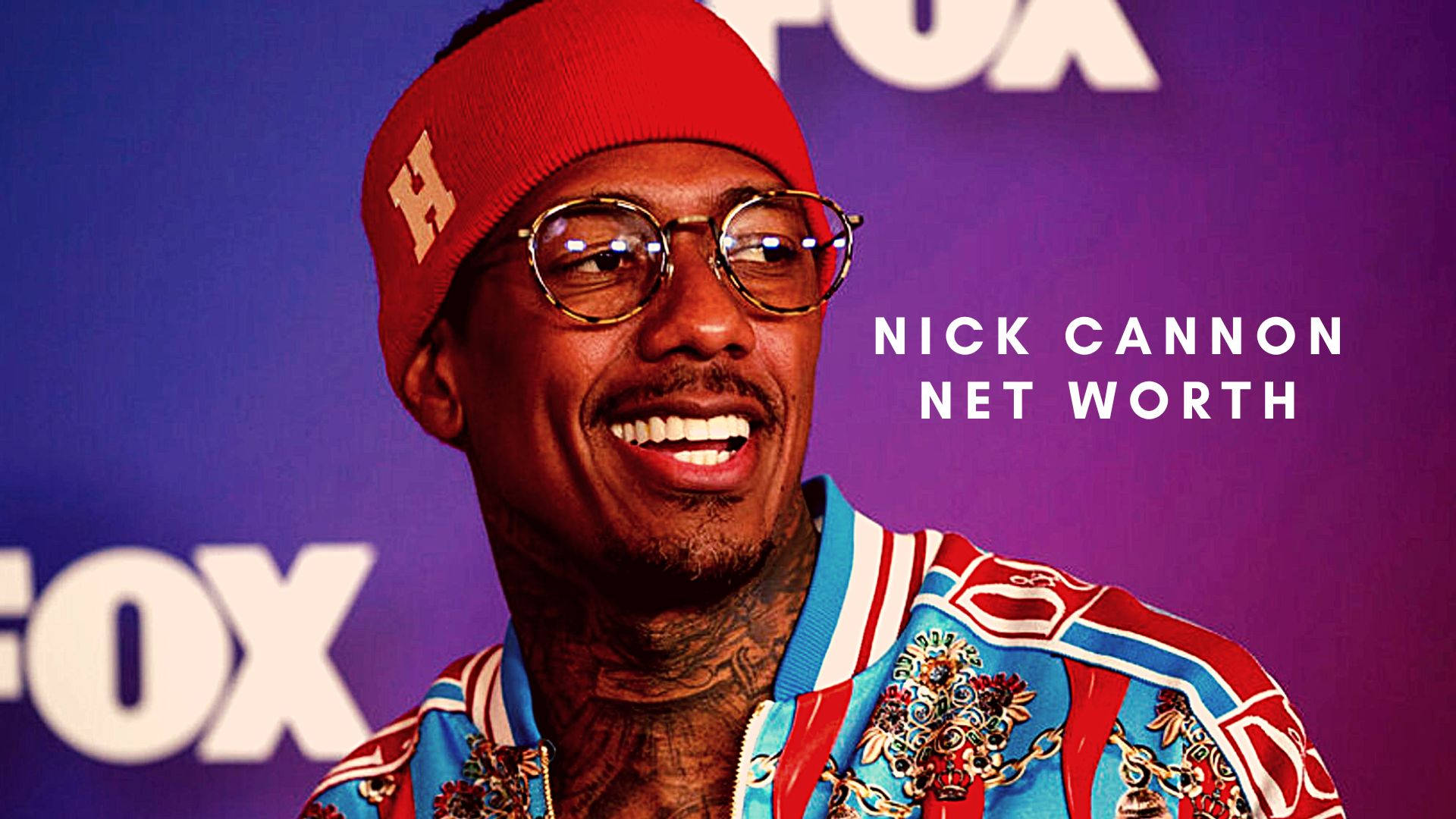 Nick Cannon, red beanie, round glasses, Full HD Desktop Wallpaper