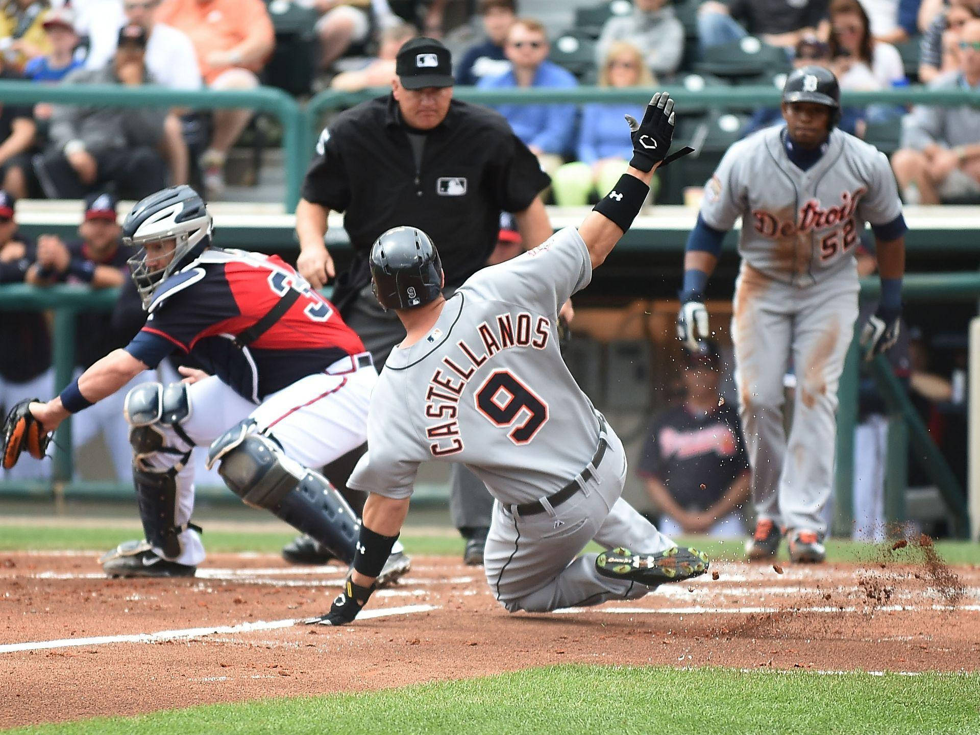 Nick Castellanos, home plate, catcher, Full HD Desktop Wallpaper