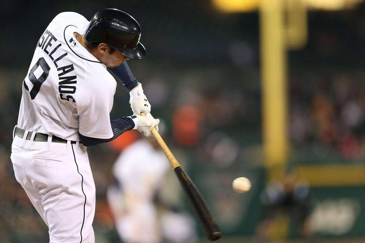 Nick Castellanos, white uniform, bat, SD Desktop Wallpaper