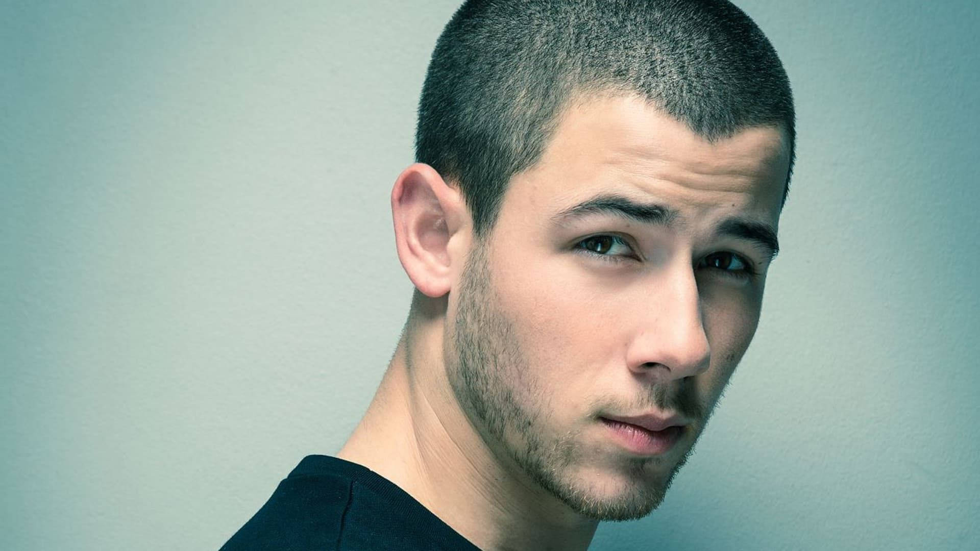 Nick Jonas, short dark hair, stubble, Full HD Desktop Wallpaper