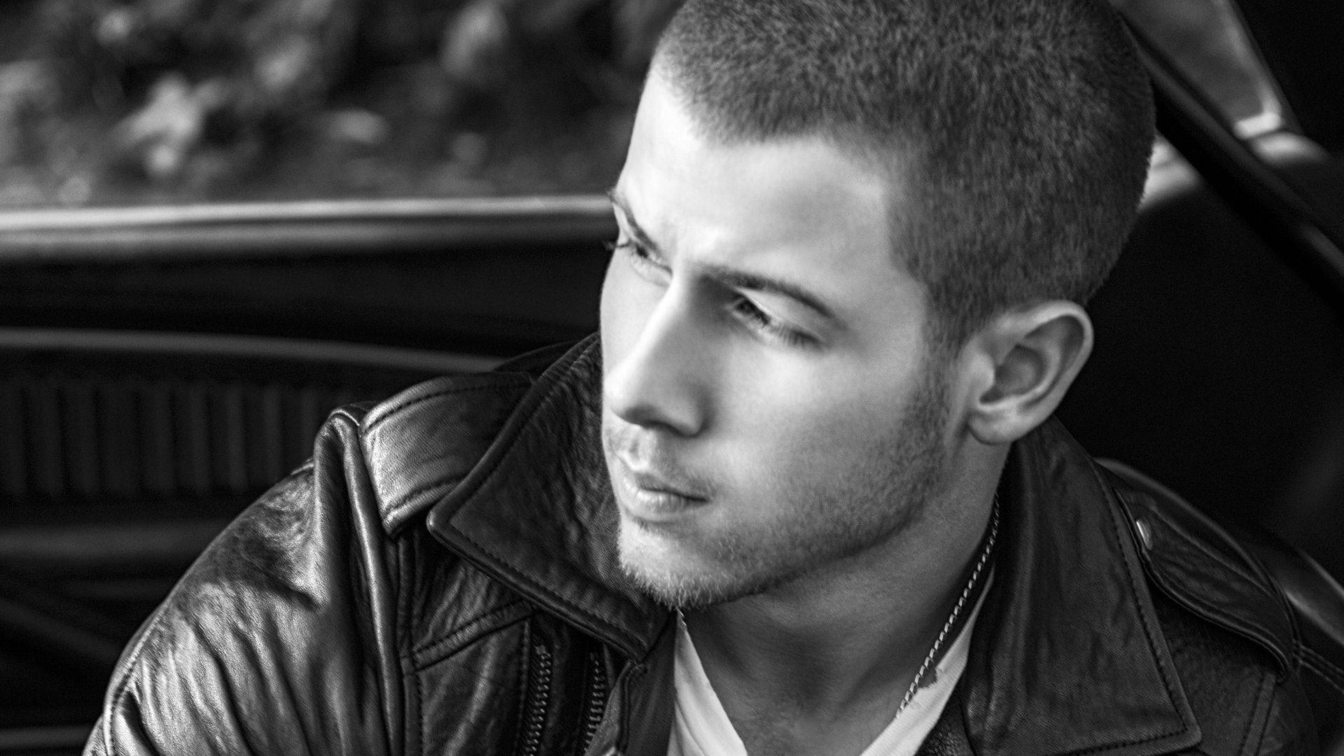 Nick Jonas, leather jacket, car, Full HD Desktop Wallpaper