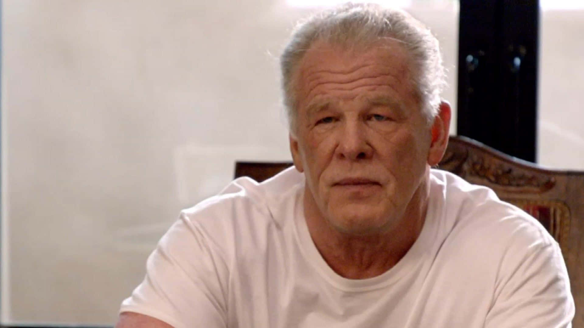 Nick Nolte, gray hair, white t-shirt, Full HD Desktop Wallpaper