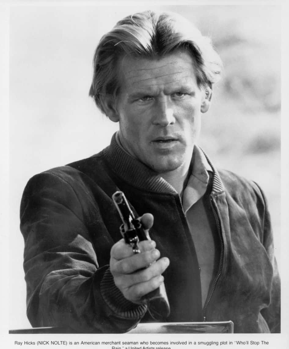 Nick Nolte, black and white, close-up, SD Phone Wallpaper