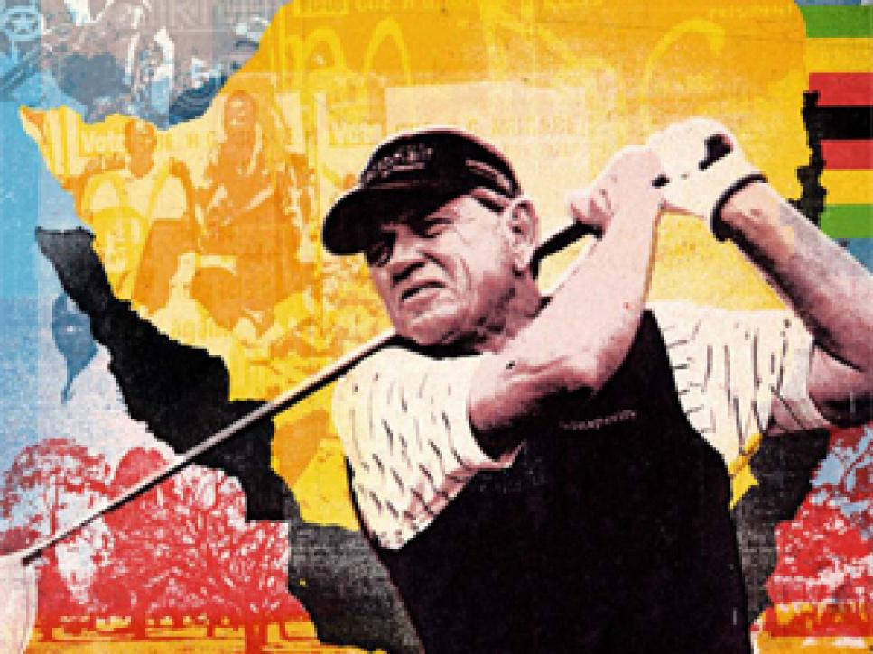 Nick Price, golfer, mid-swing, SD Desktop Wallpaper