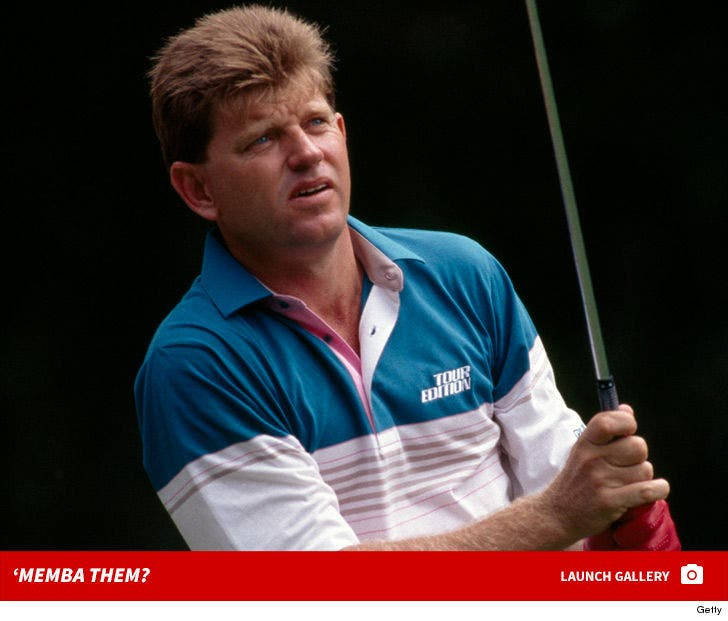 Nick Price, blue and white striped polo shirt, golf club, SD Desktop Wallpaper