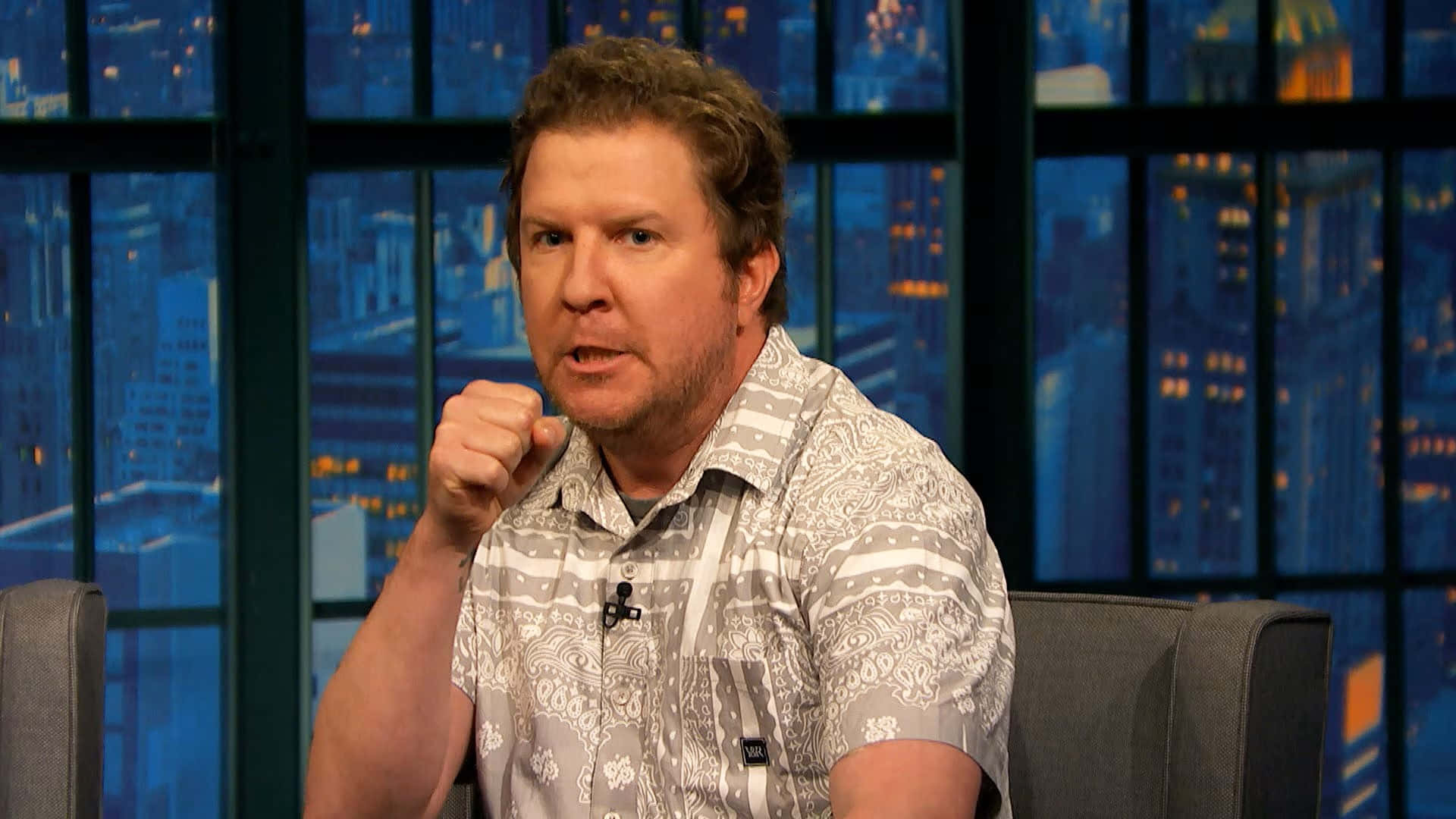 Nick Swardson, glowing city skyline, night, Full HD Desktop Wallpaper