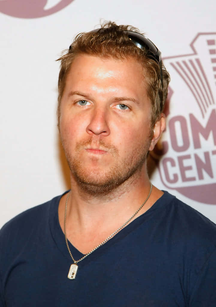 Nick Swardson, short blond hair, sunglasses on his head, SD Phone Wallpaper