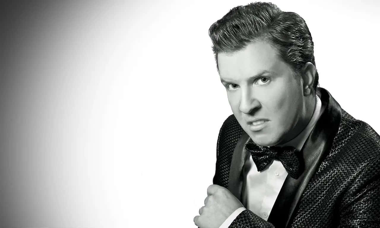 Nick Swardson, black and white portrait, textured tuxedo, HD Desktop Wallpaper
