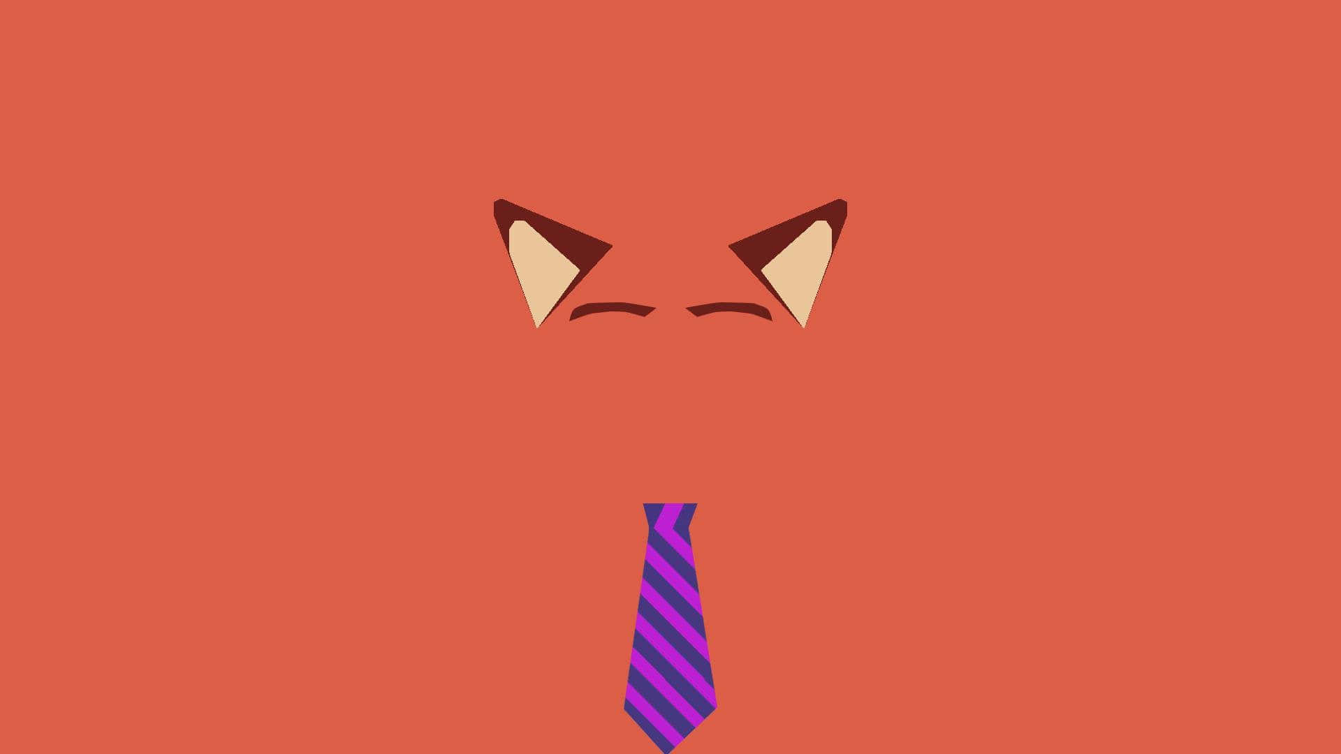 Nick Wilde, minimalist, red background, Full HD Desktop Wallpaper