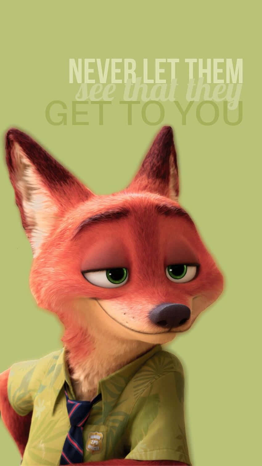 Nick Wilde, green eyes, smirk, HD Phone Wallpaper