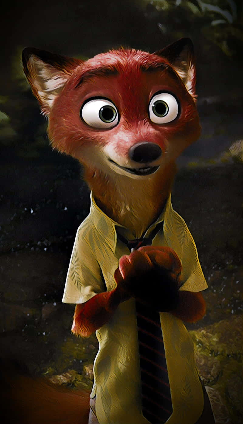 Nick Wilde, yellow shirt, striped tie, HD Phone Wallpaper