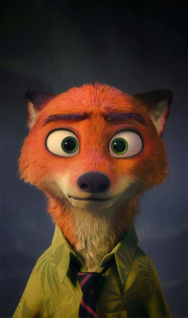 Nick Wilde, red fox, green patterned shirt, HD Phone Wallpaper