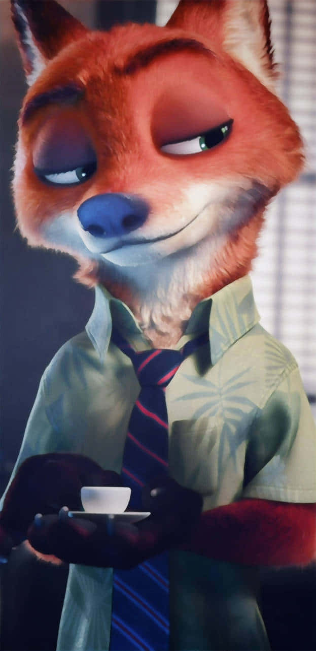 Nick Wilde, light green shirt, striped tie, HD Phone Wallpaper