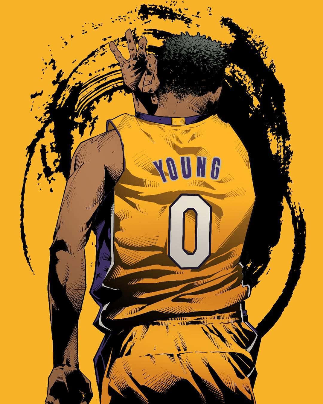 Nick Young, yellow jersey, number zero, HD Phone Wallpaper