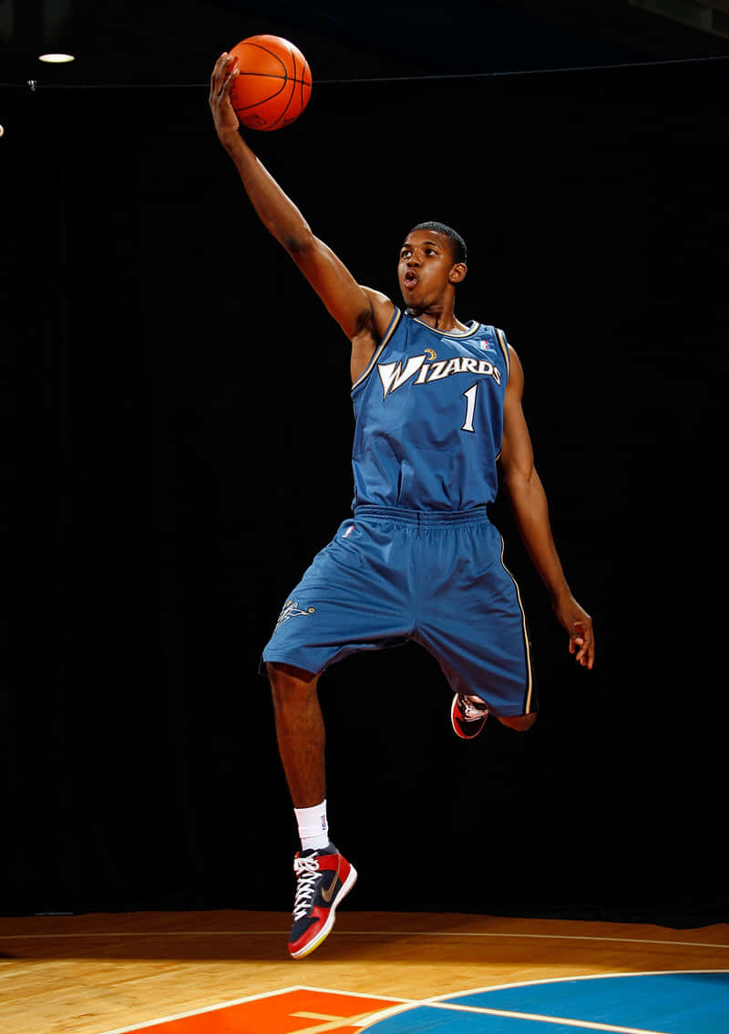 Nick Young, blue Wizards jersey, orange ball, SD Phone Wallpaper