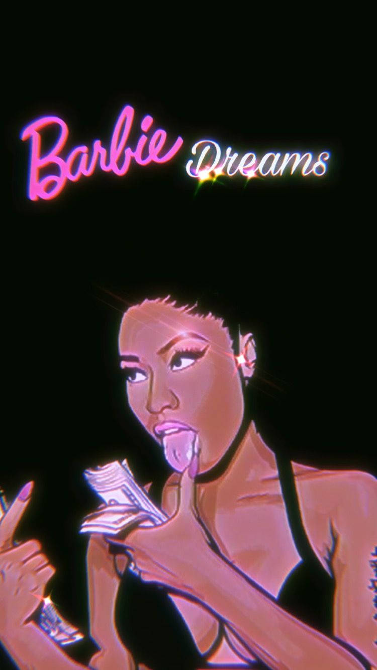 Nicki Minaj, pink neon text, money, HD Phone Wallpaper