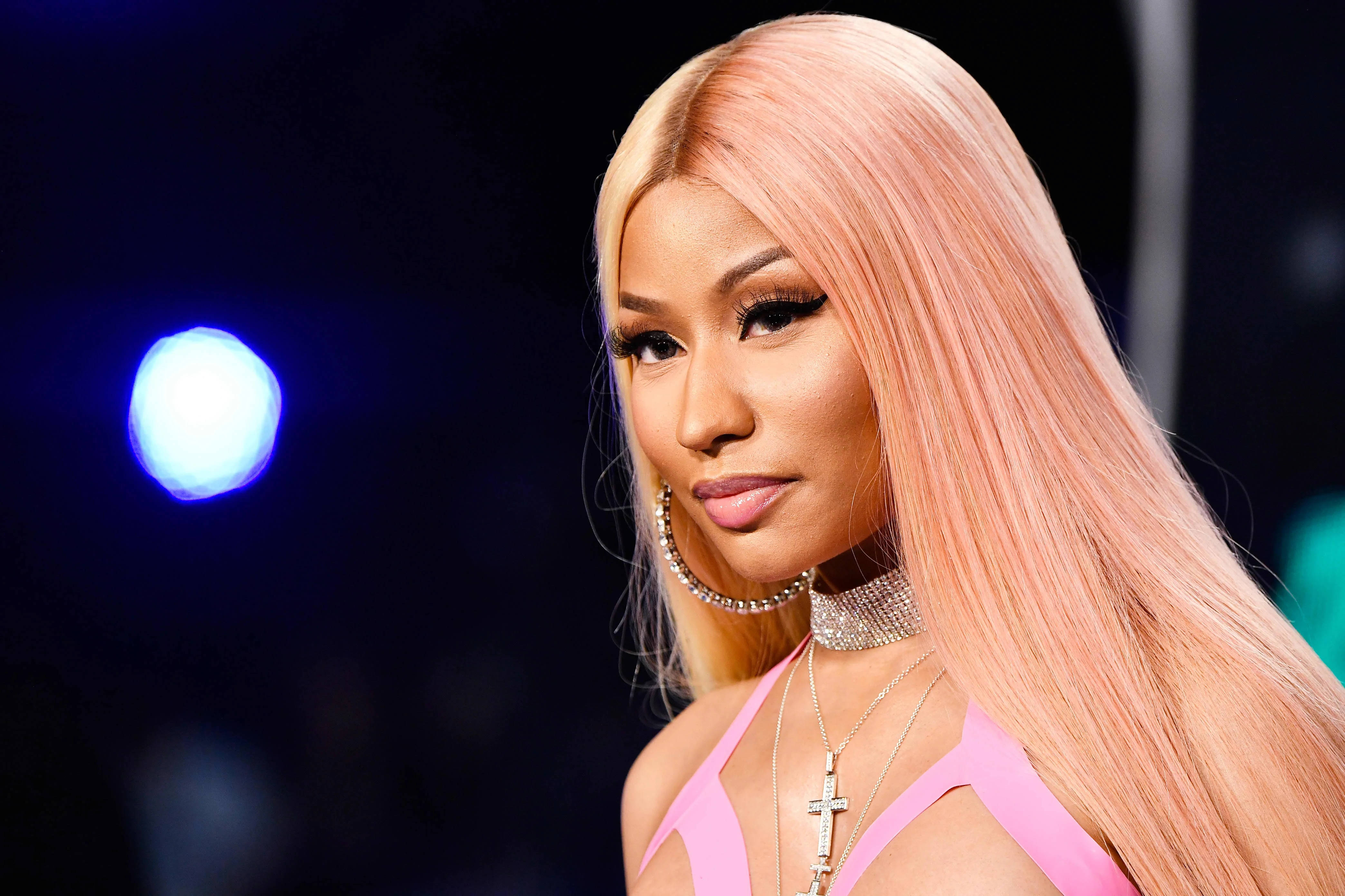 Nicki Minaj, peach hair, pink hair, 4K Desktop Wallpaper