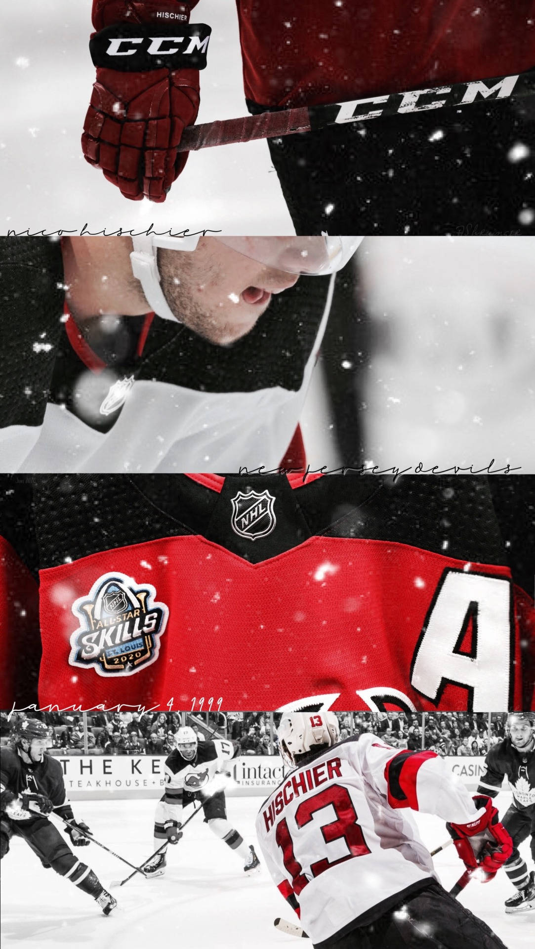 Nico Hischier, red gear, stick, Full HD Phone Wallpaper