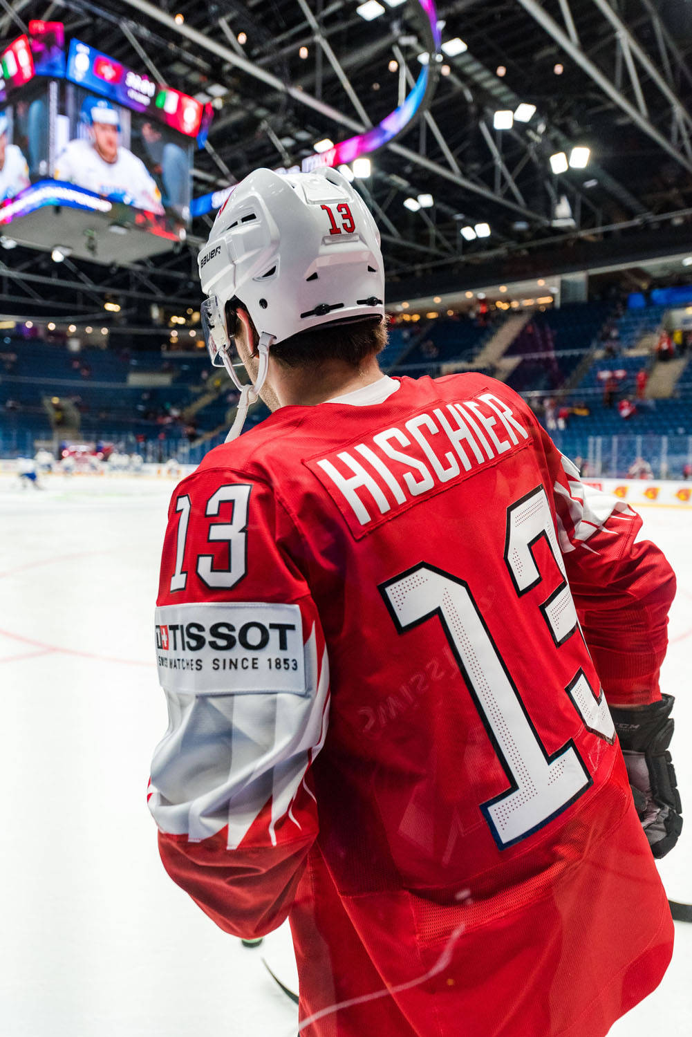 Nico Hischier, red jersey, number 13, HD Phone Wallpaper