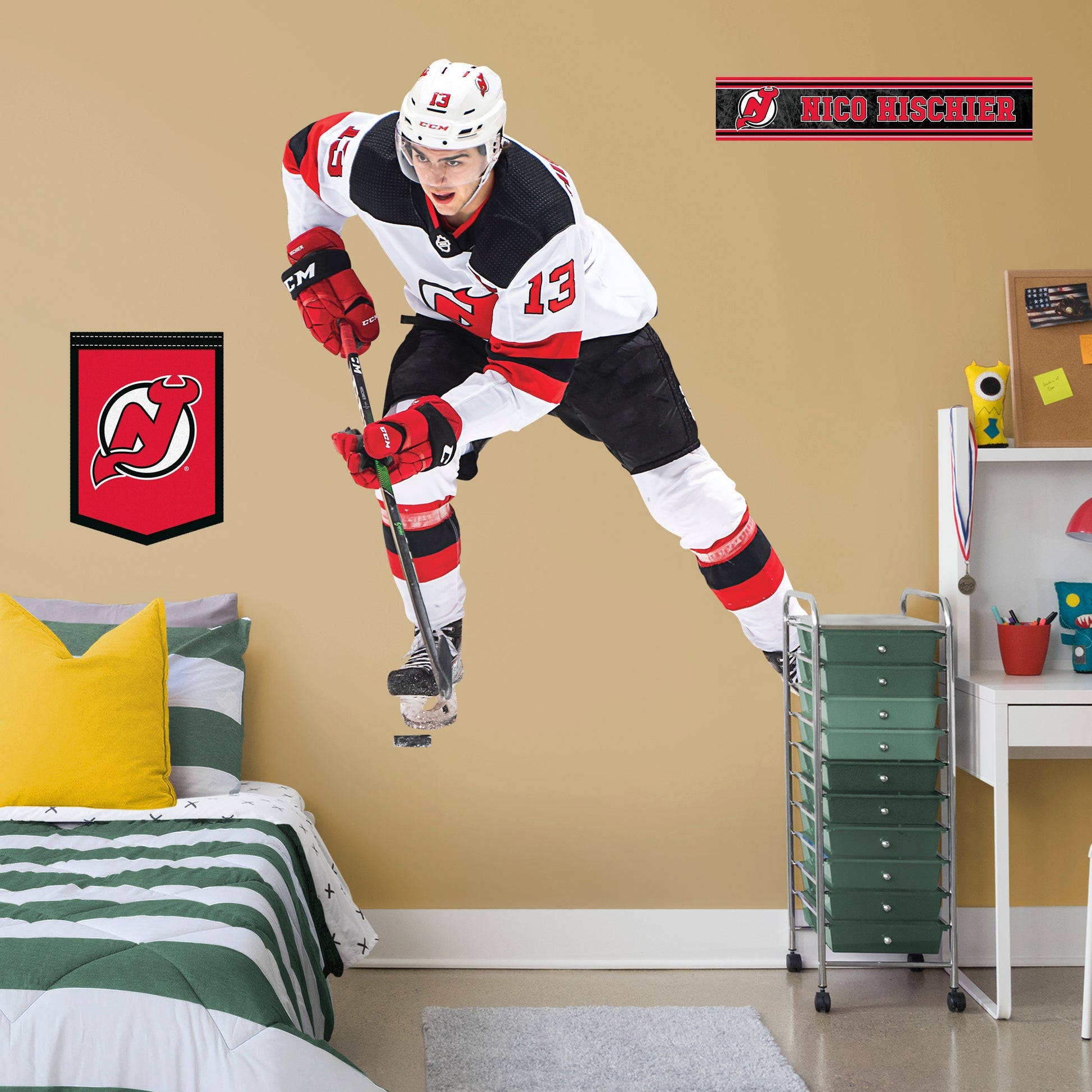 Nico Hischier, hockey player, child's bedroom wall, Full HD Desktop Wallpaper