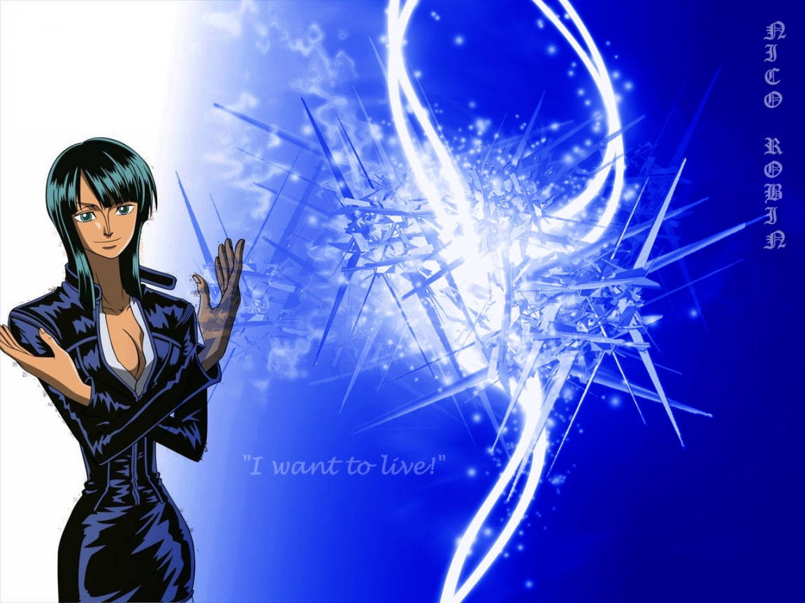 Nico Robin, One Piece, black suit, SD Desktop Wallpaper