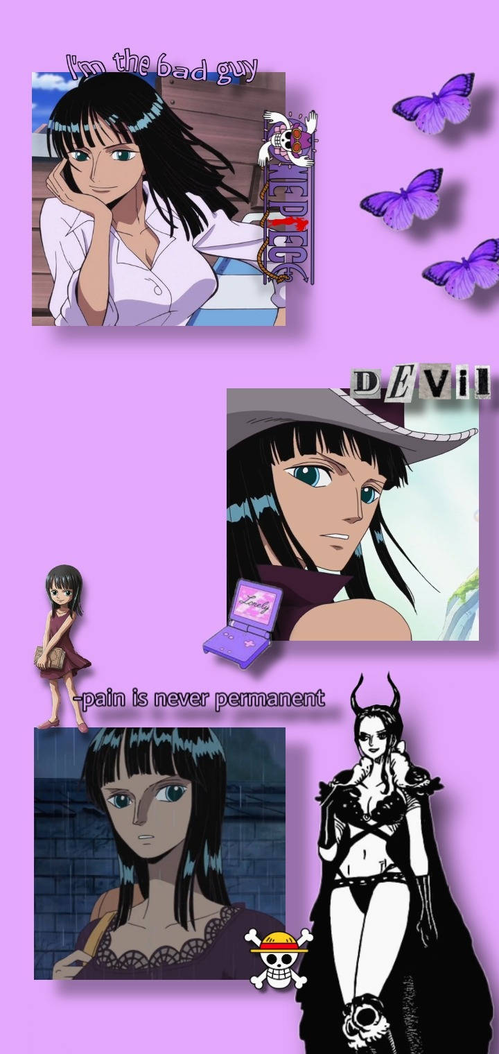 Nico Robin, One Piece, purple butterflies, HD Phone Wallpaper