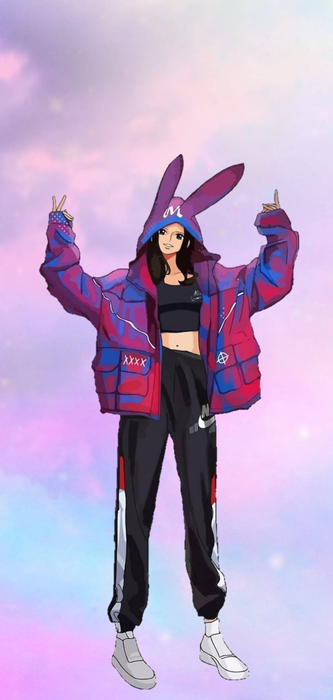 Nico Robin, One Piece, bunny hoodie, Full HD Phone Wallpaper