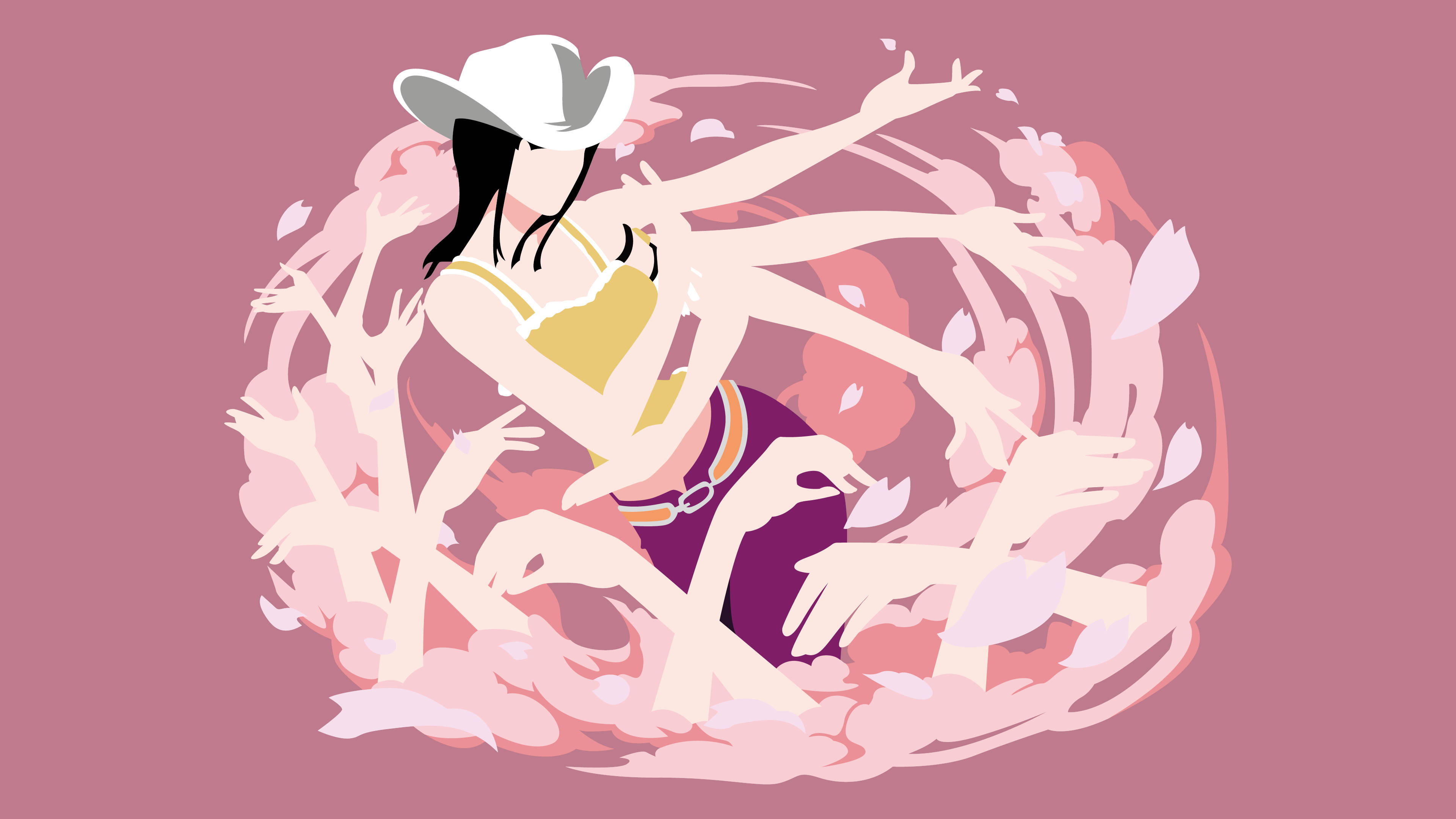 Nico Robin, One Piece, cowboy hat, 4K Desktop Wallpaper