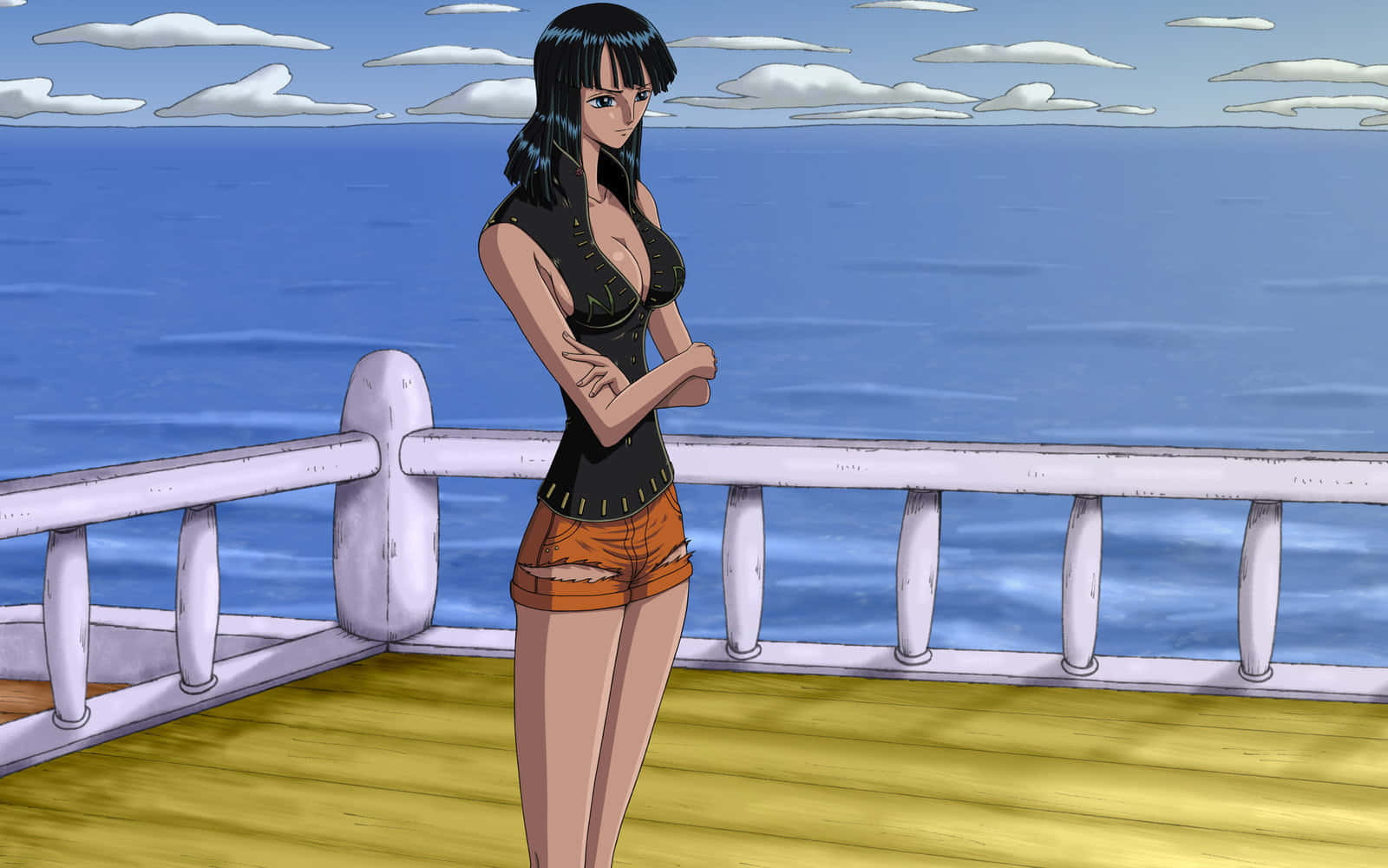 Nico Robin, anime girl, black hair, HD Desktop Wallpaper