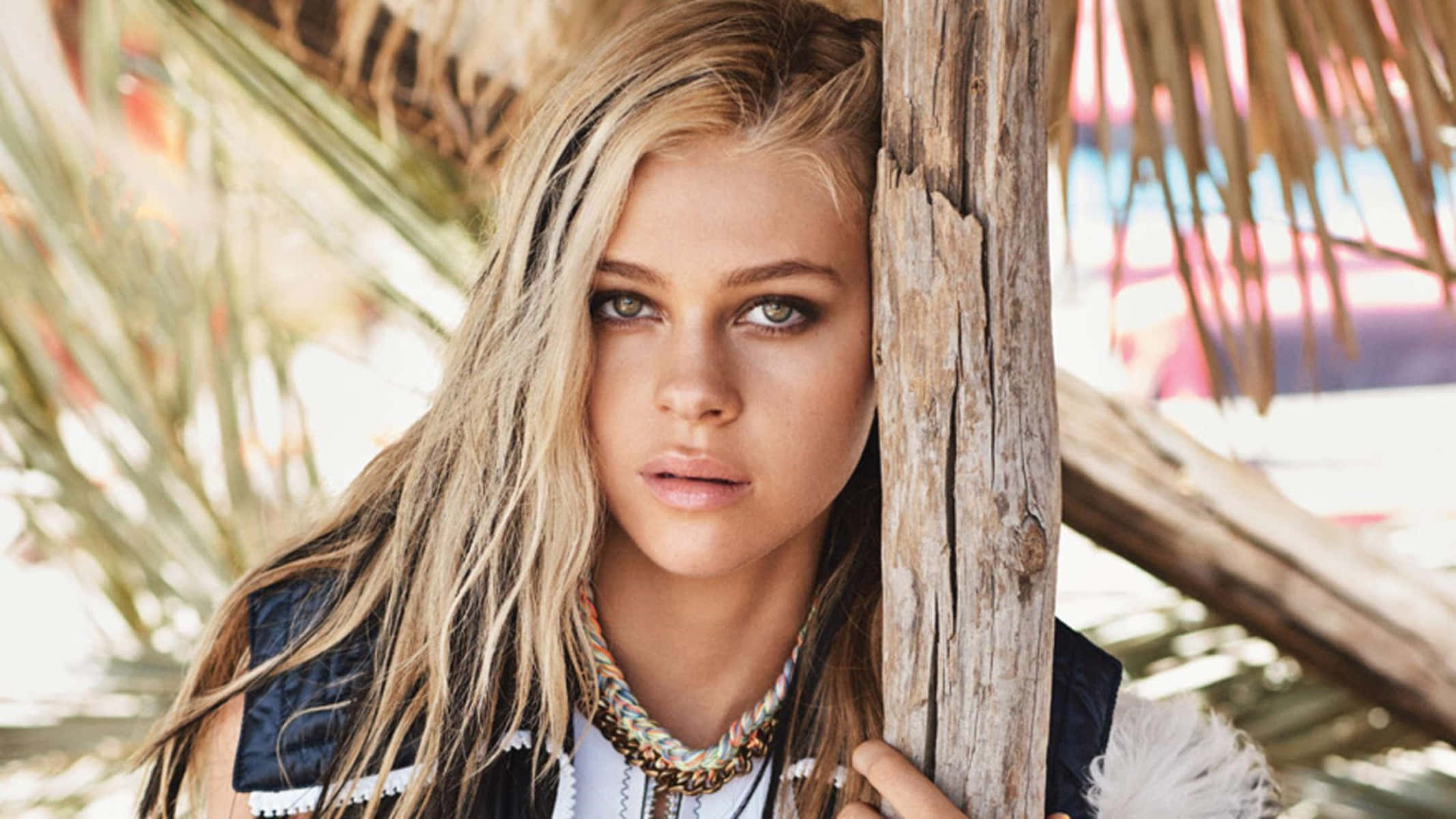 Nicola Peltz, bohemian glamour, long blonde hair, Full HD Desktop Wallpaper