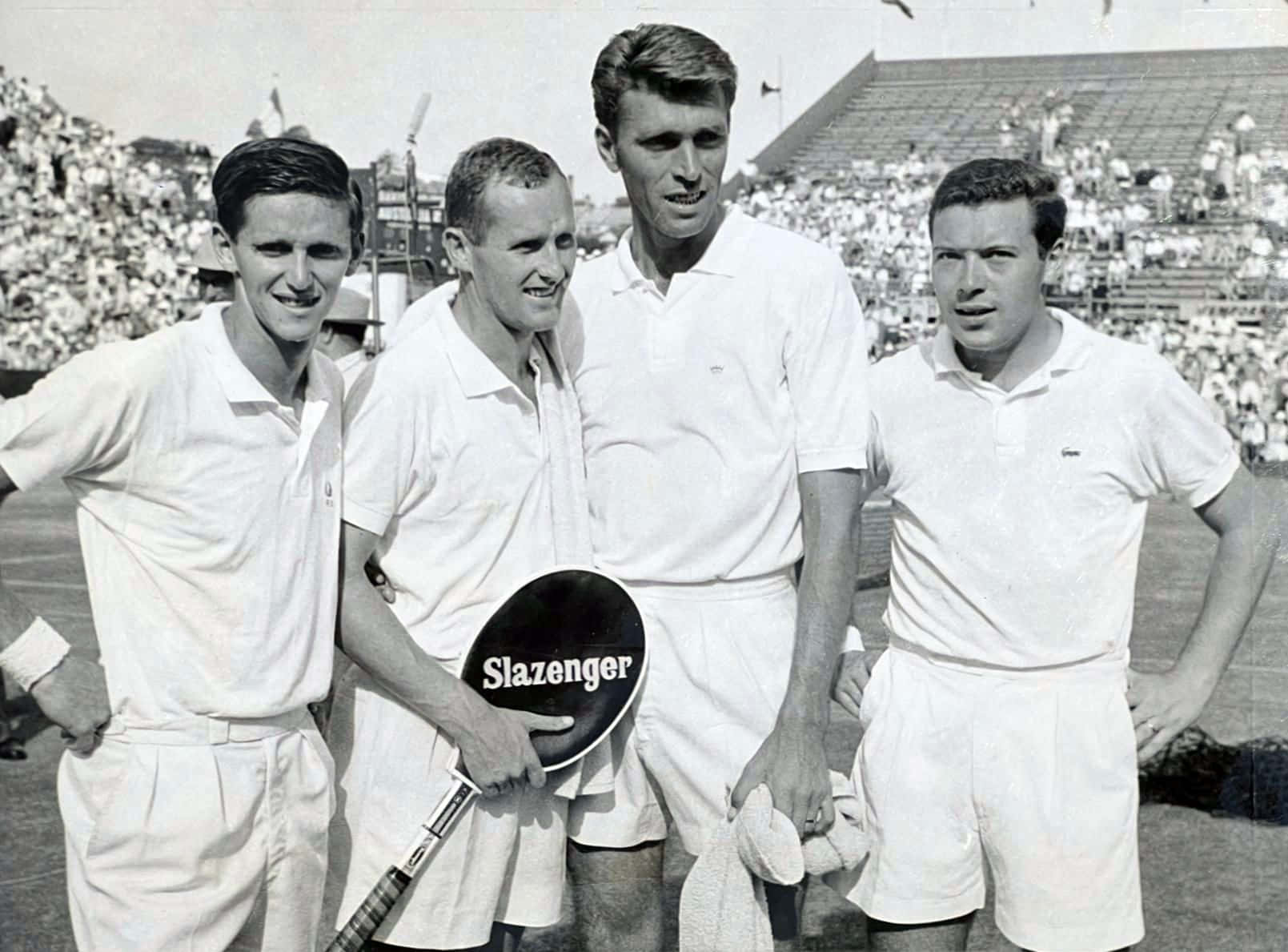Nicola Pietrangeli, 1960 Davis Cup, white uniforms, HD Desktop Wallpaper
