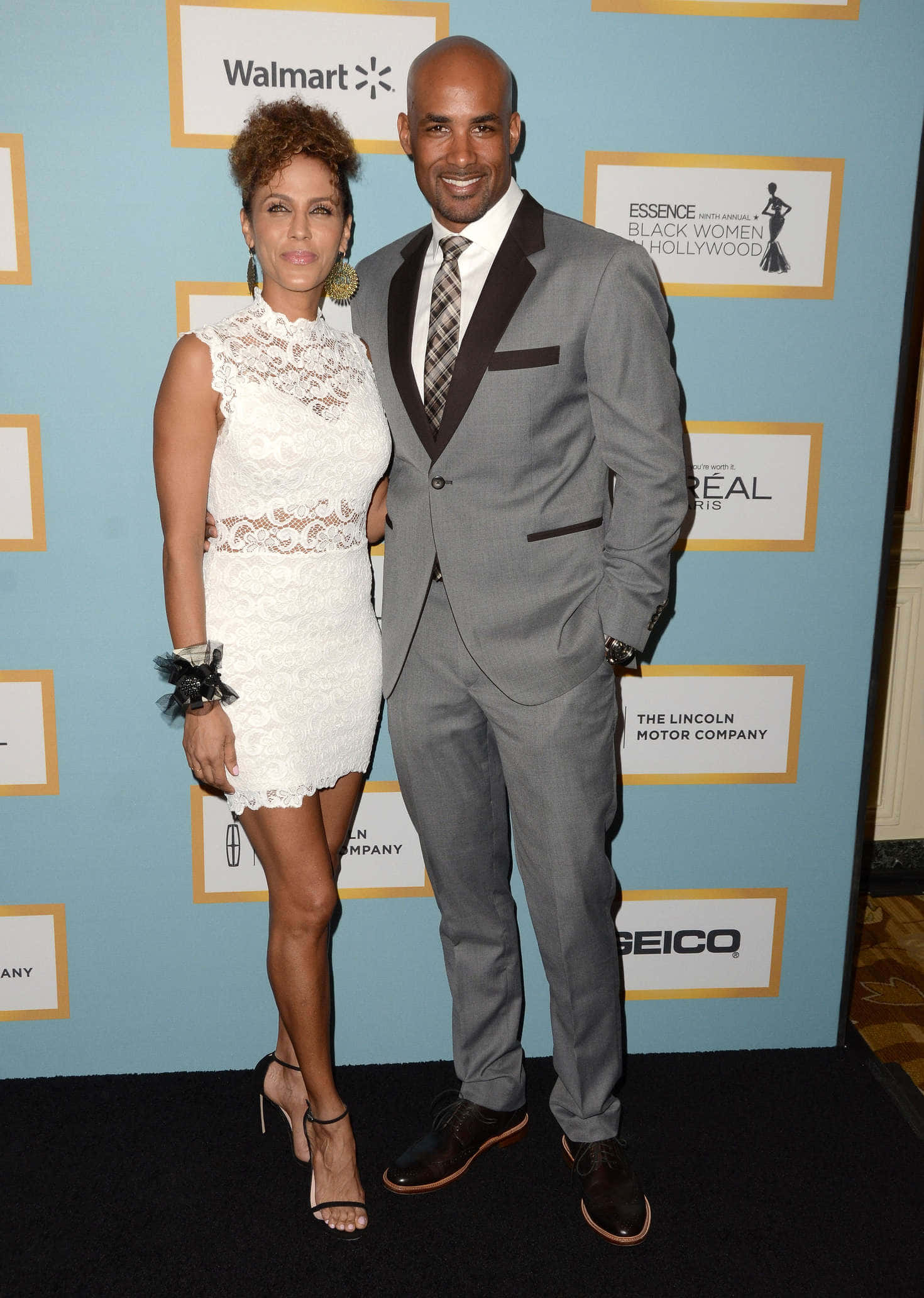 Nicole Ari Parker, formal event, branded blue backdrop, Full HD Phone Wallpaper
