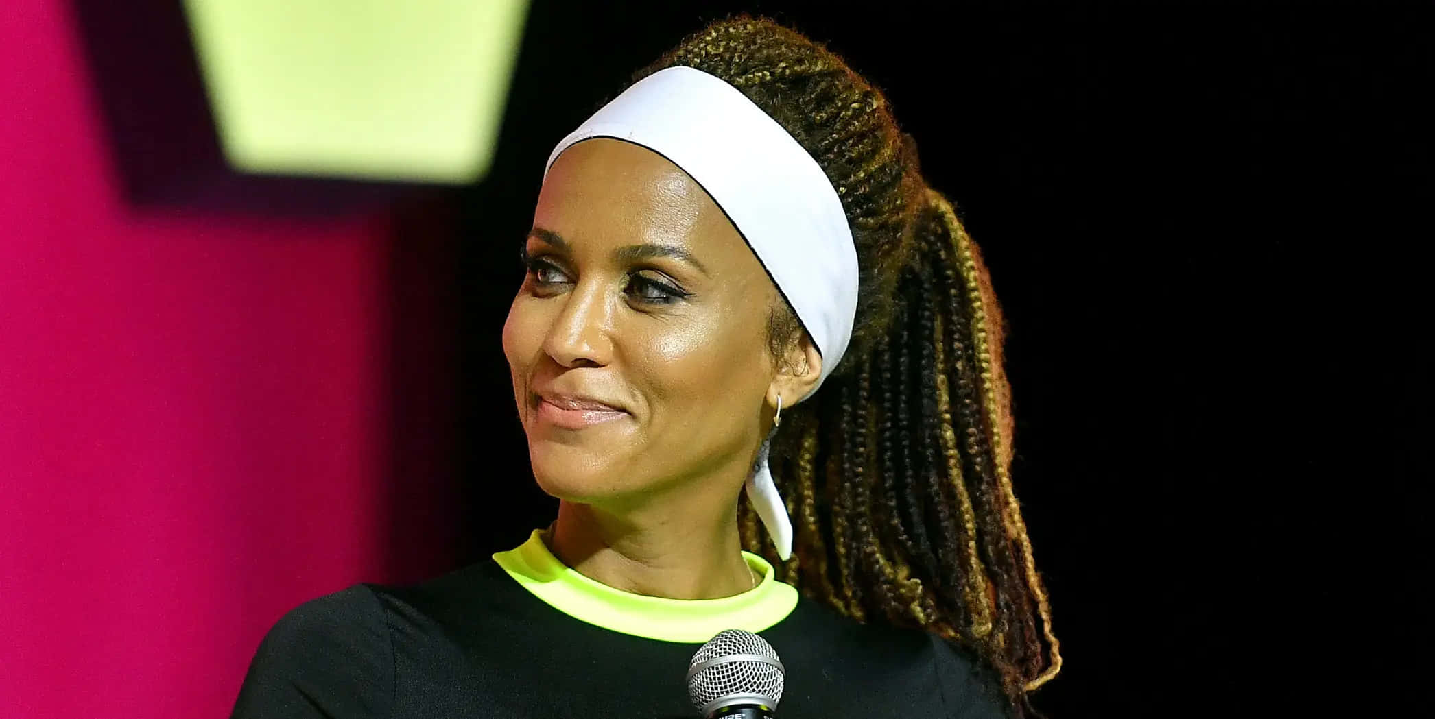 Nicole Ari Parker, braided hair, white headband, Full HD Desktop Wallpaper
