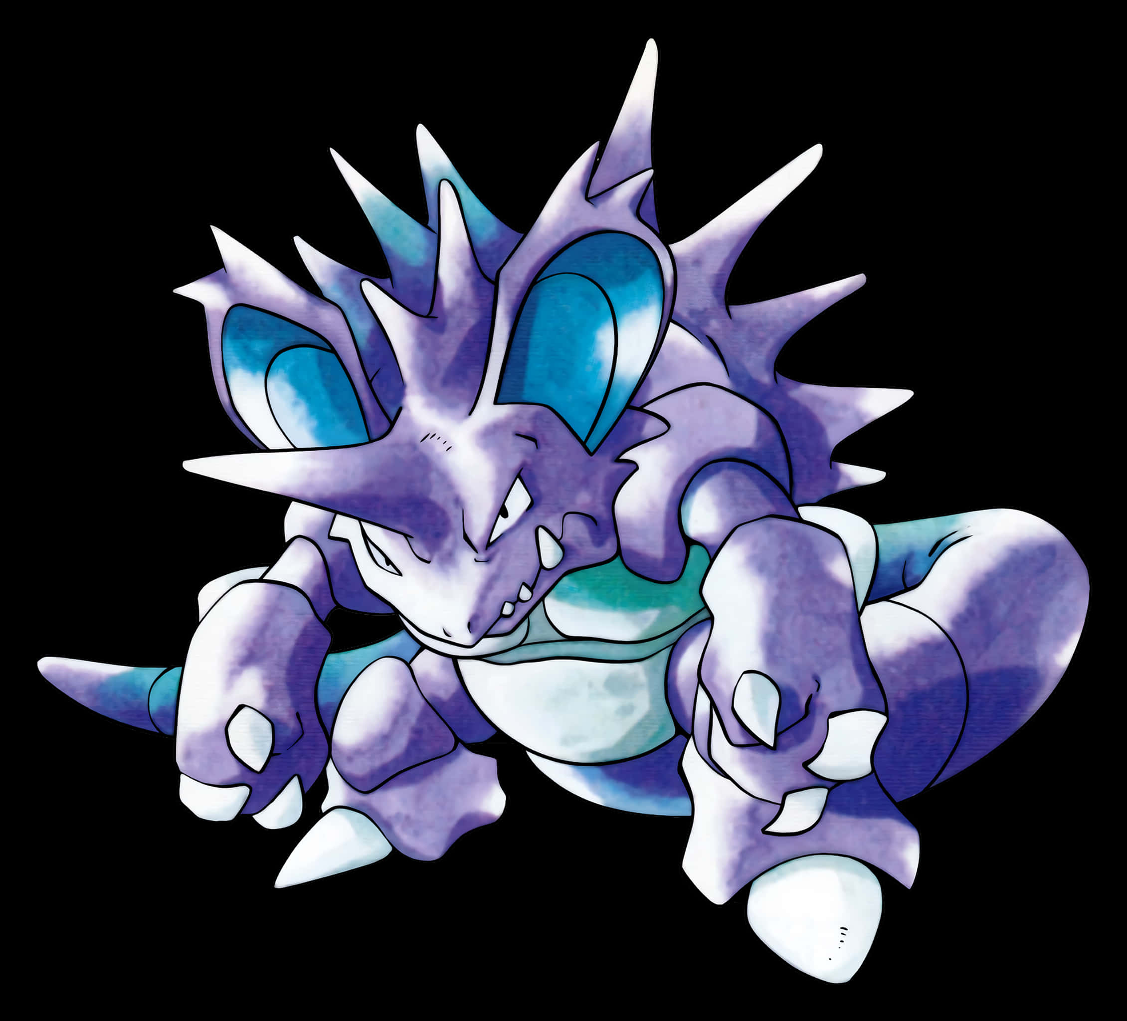 Nidoking, Ground/Poison-type, purple, Full HD Desktop Wallpaper
