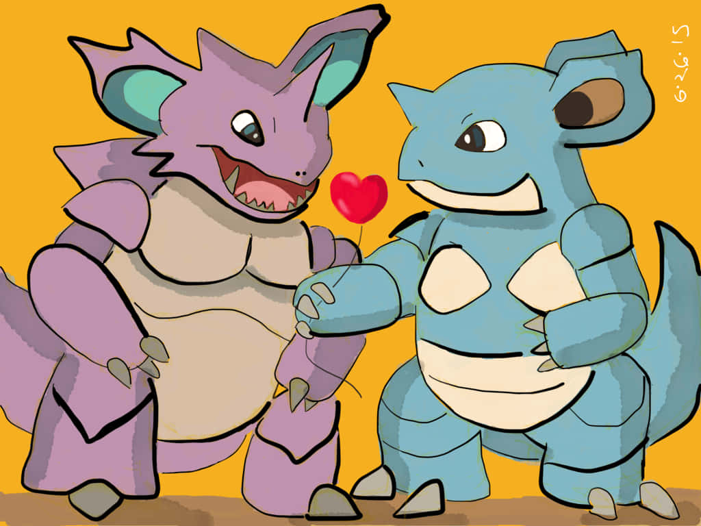 Nidoqueen, purple, blue, SD Desktop Wallpaper